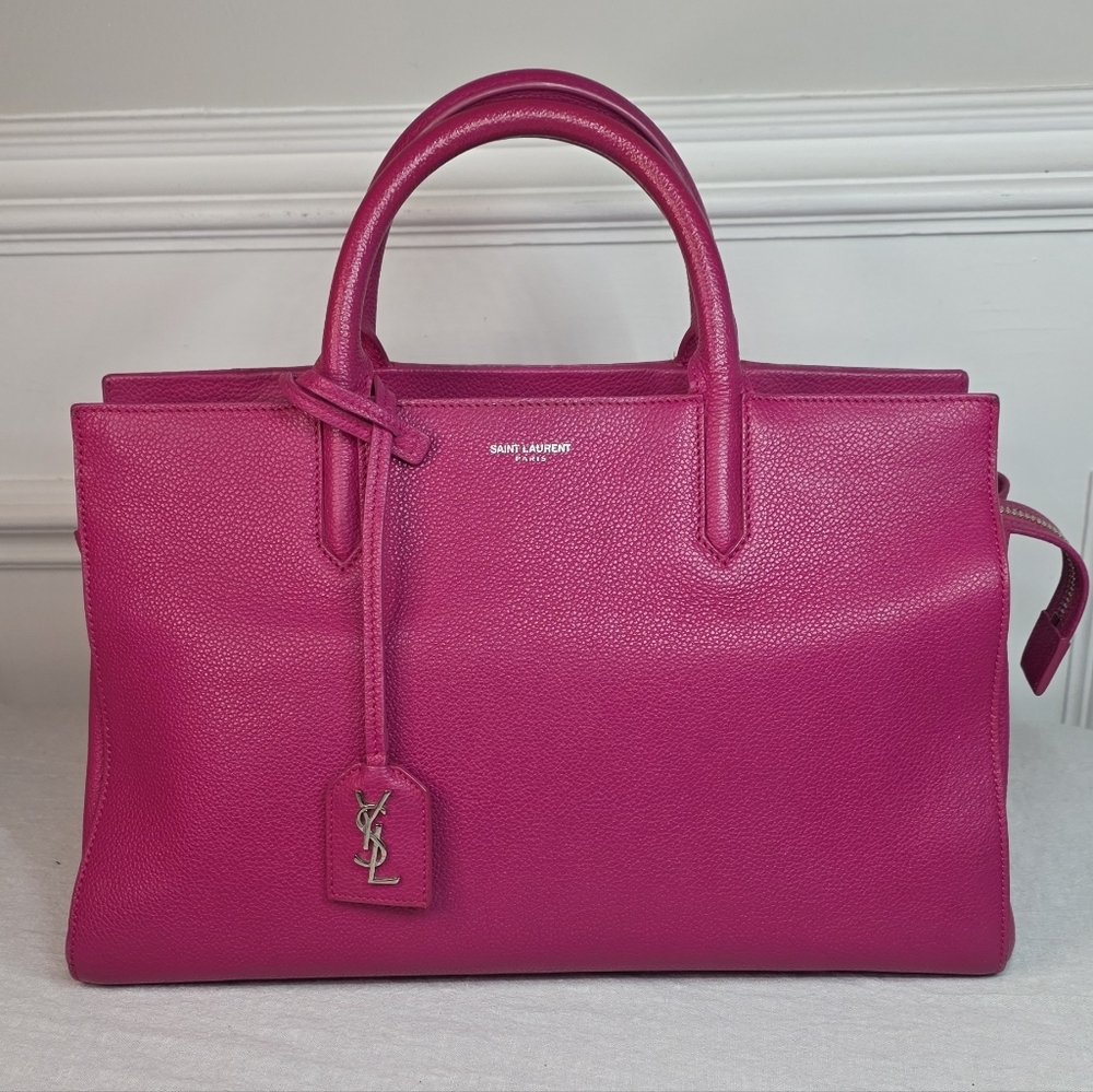 Saint Laurent Grained Calfskin Small Cabas Rive Gauche bag